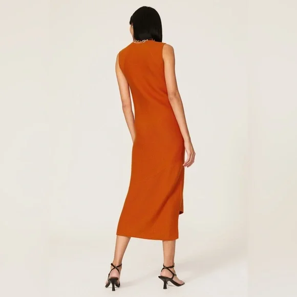 Victor Alfaro Asymmetrical Orange Dress - Picture 3 of 6